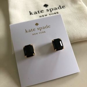 Kate Spade Black Emerald Cut Studs